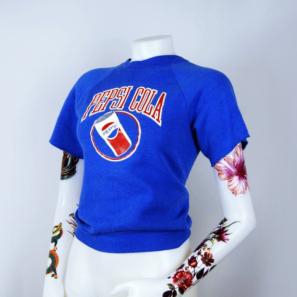 Vintage 70s Cropped Cotton "Pepsi Cola" Tee